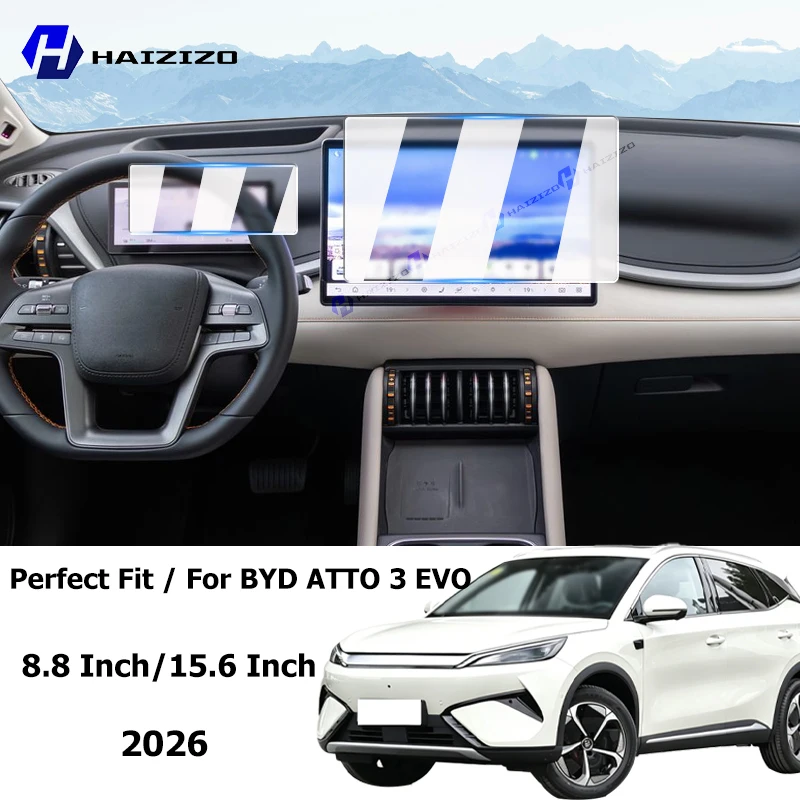 Für 2026 BYD ATTO 3 EVO Auto-Innenraum Matt-Displayschutzfolie Konsole GPS-Navigation LCD-Bildschirm Gehärtete Glasfolie Blendschutz
