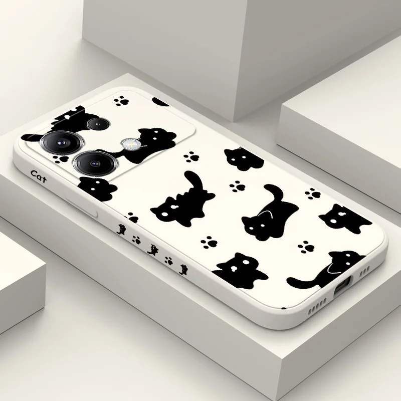 

Nifty Black Cat Phone Case For Xiaomi Poco F7 X7 X6 F6 M6 M5 M5S F5 X5 F4 X4 M4 F3 M3 X3 Pro GT Silicone Cover