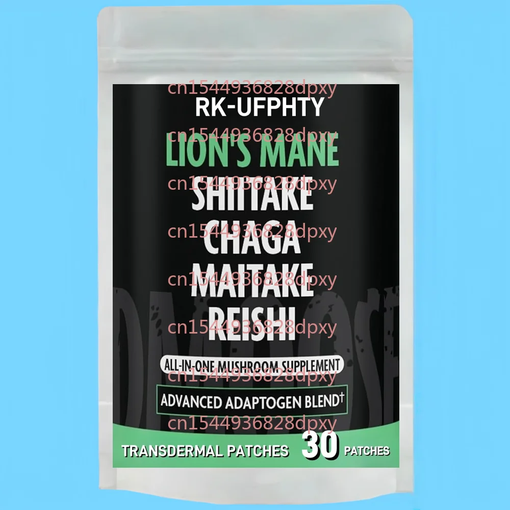 

30 трансдермальных пластырей с комплексом грибов Львиная грива, смесь 5 в 1 для улучшения памяти, концентрации внимания и поддержки иммунитета