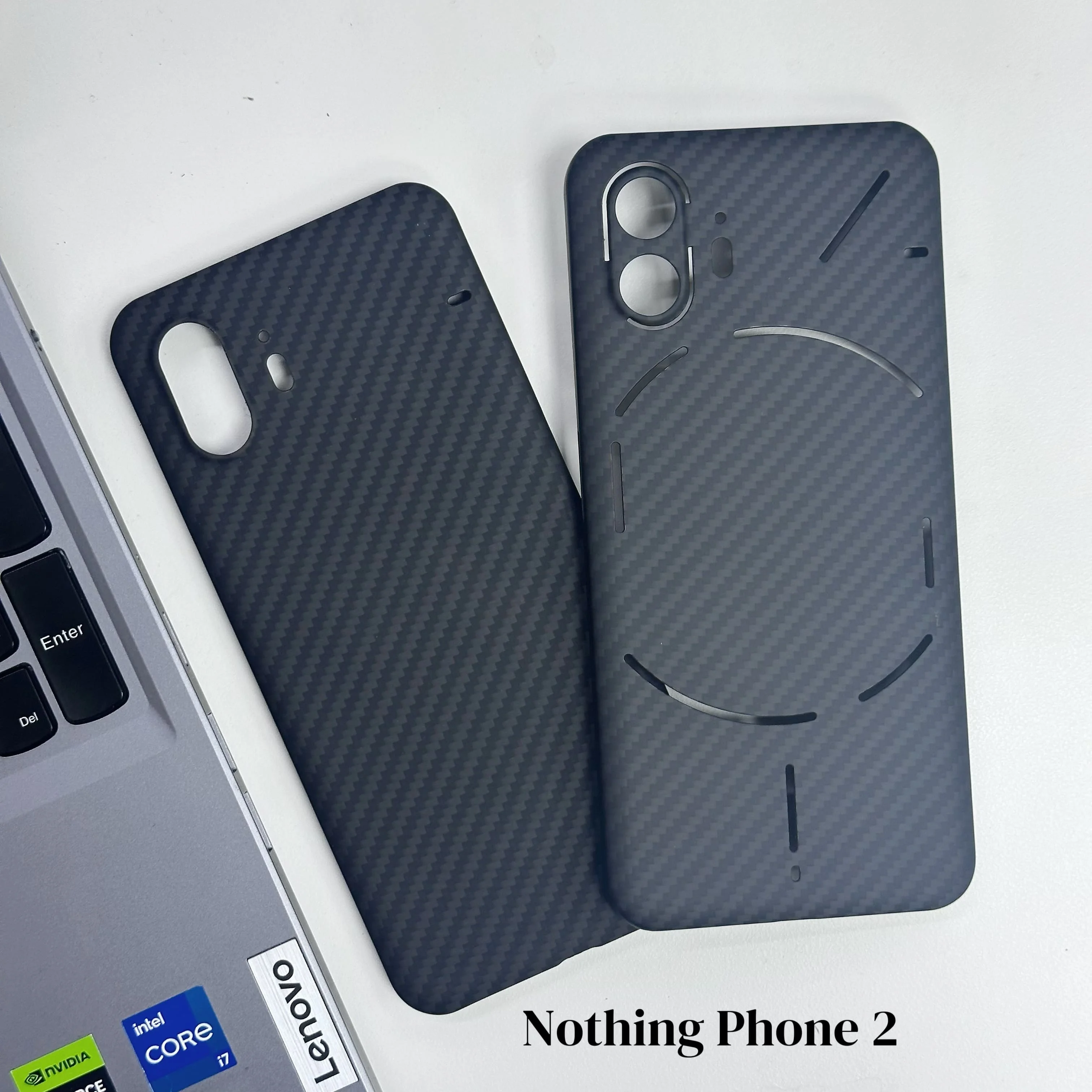 For Nothing Phone 2, 1500D Kevlar Aramid Fiber Case – Ultra-Thin Hard Shell, Non-Magnetic, Rugged Texture, Shockproof, Black