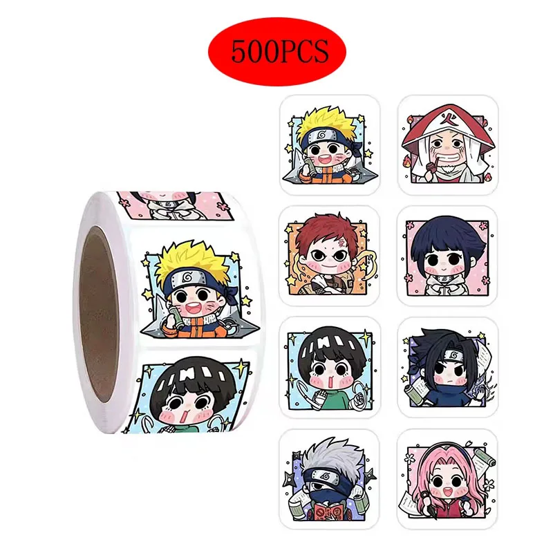 500PCS Cartoon One Piece NARUTO Stickers DIY Anime Figure Image Children\'s Reward Envelope Sealing Decoration Sticker Kid Gifts