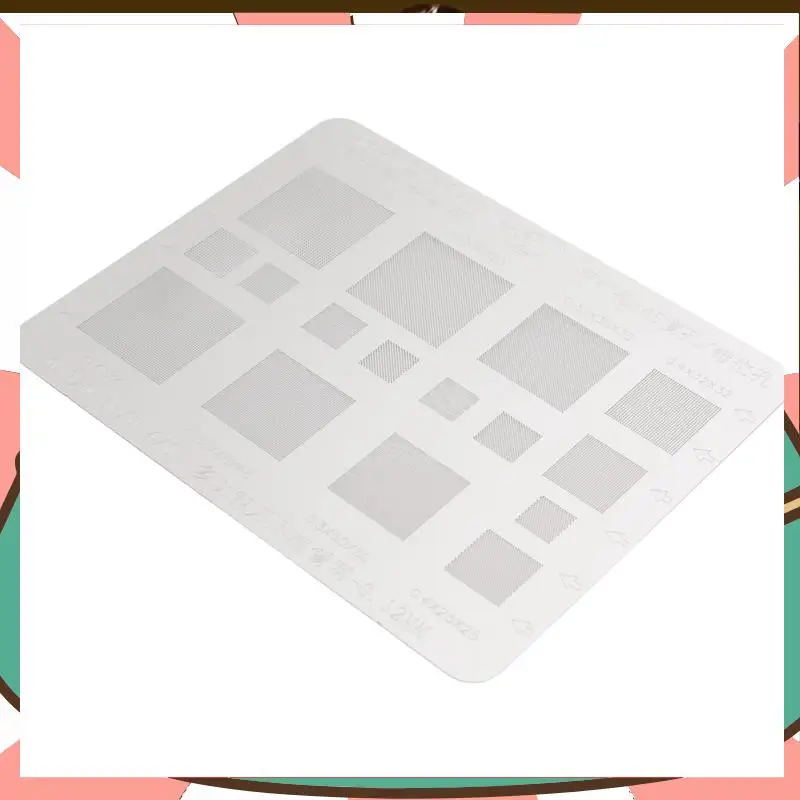 

Multifunction BGA Stencil 0.3/0.35/0.4/0.5/Parallel/45 Degree Hole Universal Solder Template BGA Reballing Stencil-[A59T]