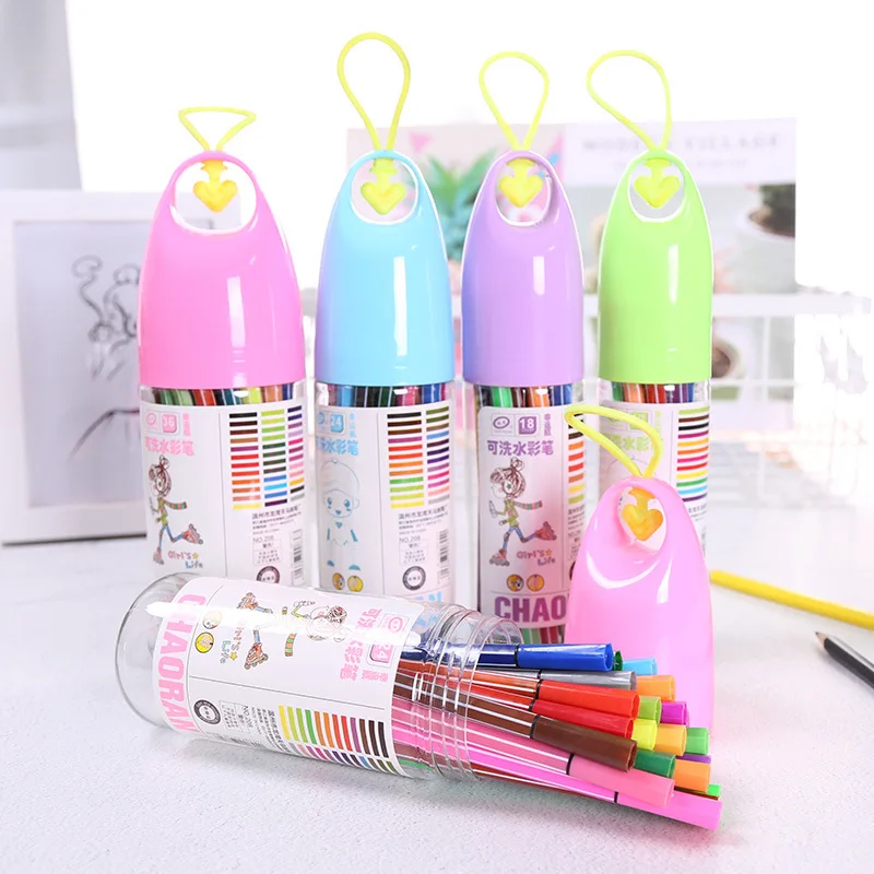 

CHEN LIN 12/18/24/36 Colors Lucky Bottle Washable Watercolor Pen Drawing Painting Art Marker for Student Art Stationery Supplies