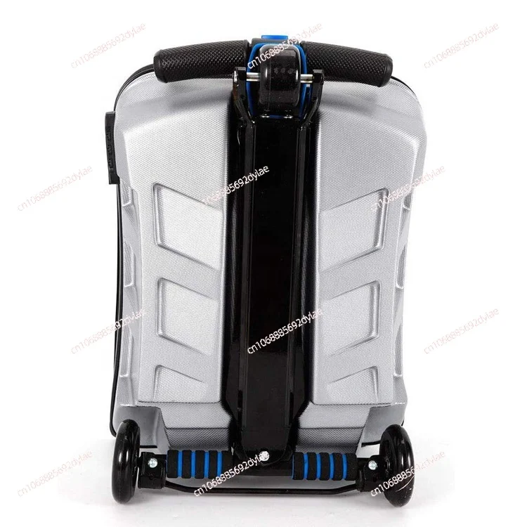 Aluminum Suitcase with Scooter Wheels, 21 Inch Suitcase with Armrest Lock, Skateboard Rolling Luggage