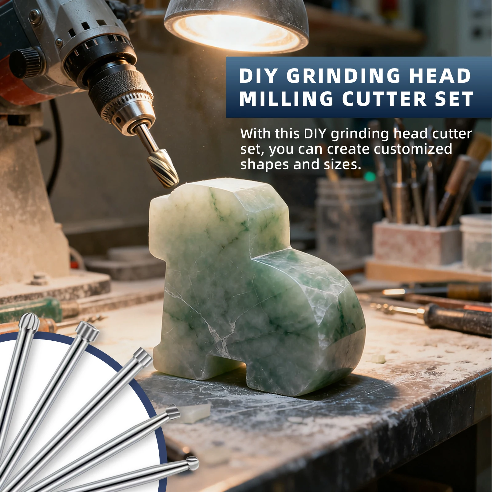 Set di punte da trapano e frese da 20 pezzi con gambo da 1/8 di pollice, adatto per la lavorazione del legno, intaglio, incisione e foratura fai-da-te