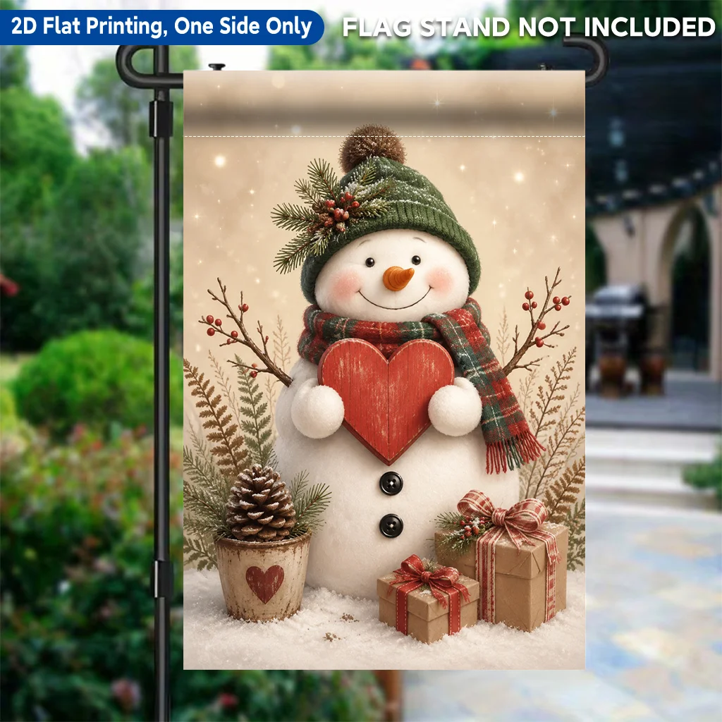 2D Flat Garden Flag 1 Piece, Yeti Warm Embrace Love Single-Sided Printed Garden Flag, Polyester Material