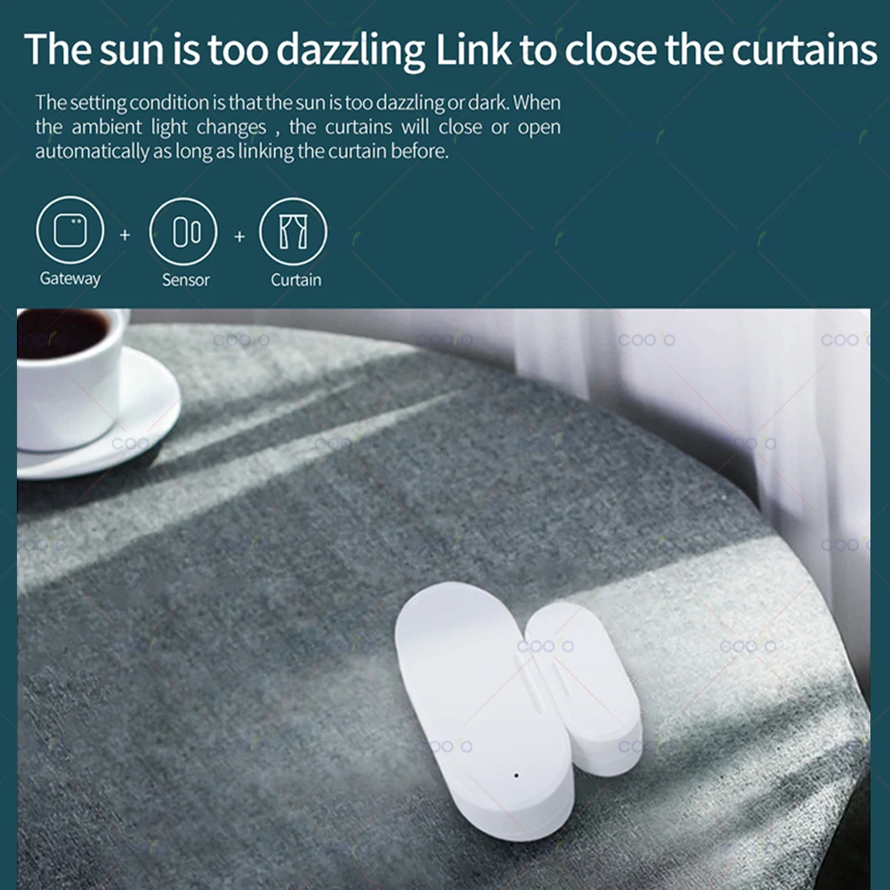 Sensor de ventana de puerta ZigBee Lux detección de luz/vibración 2 en 1 alarma magnética inalámbrica en tiempo Real funciona con Alexa Google HA Z2M