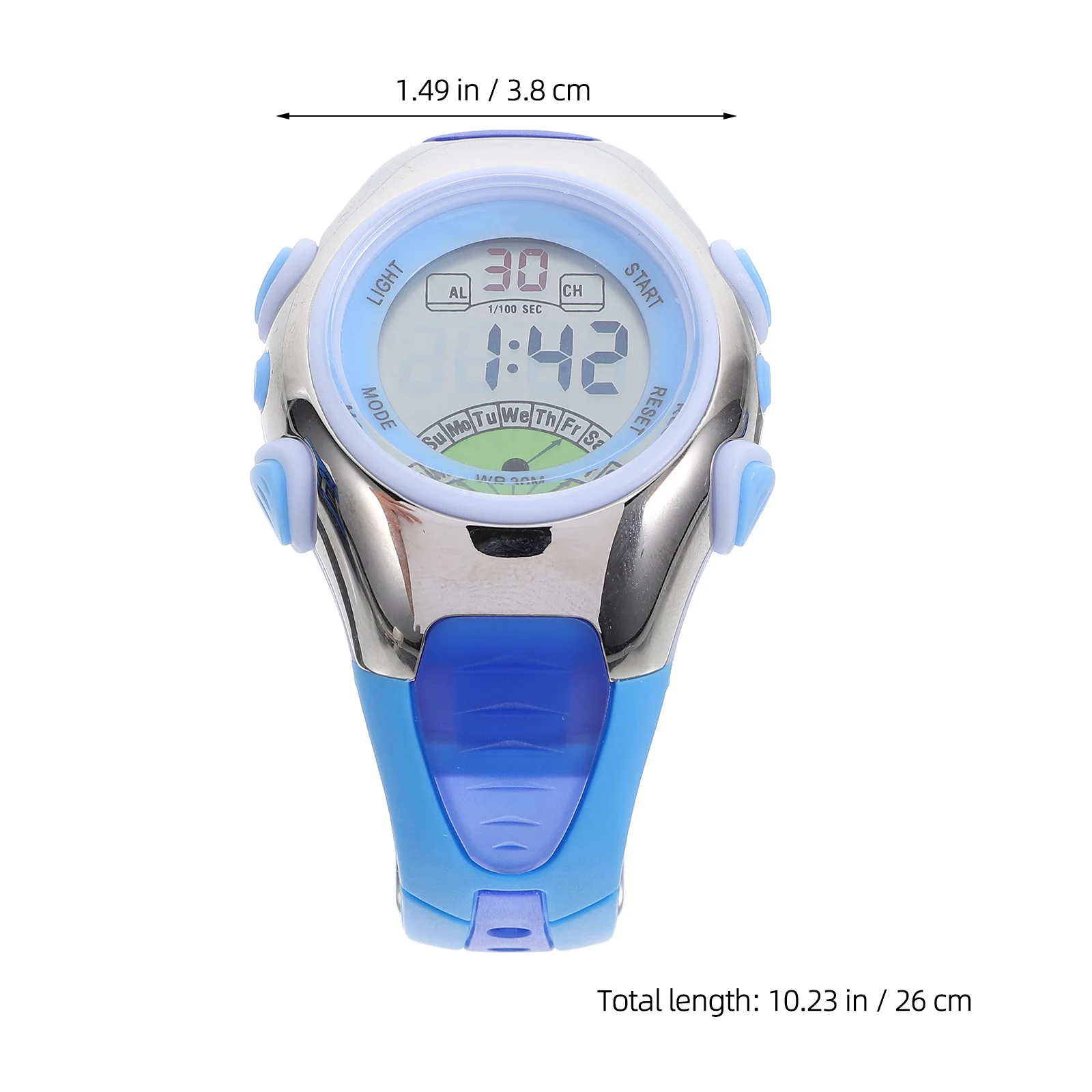 Pse-219 防水 LED デジタル スポーツウォッチ ブルー 耐久性のある硬質プラスチック ラバーバンド 表示 月 日 週 時 分 秒