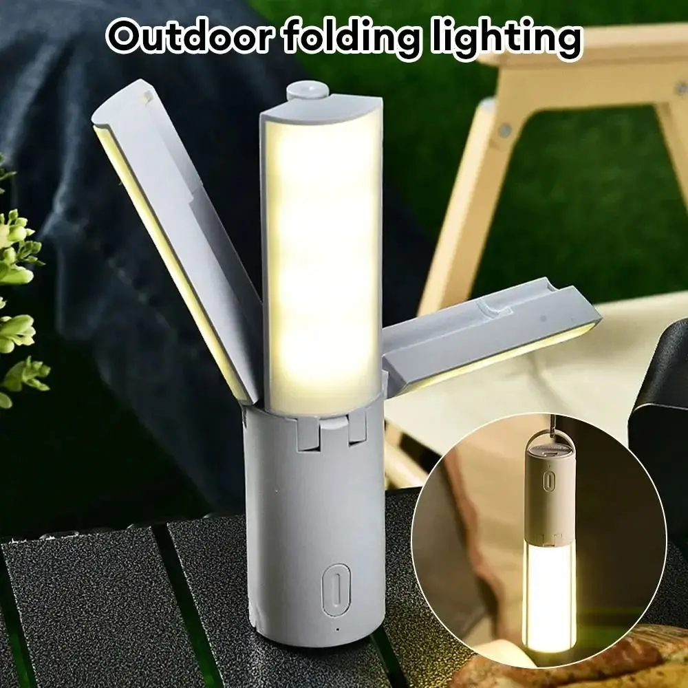 Linterna LED plegable multifuncional para acampar, linterna colgante portátil, carga USB, gran capacidad, luz para tienda de campaña, viaje