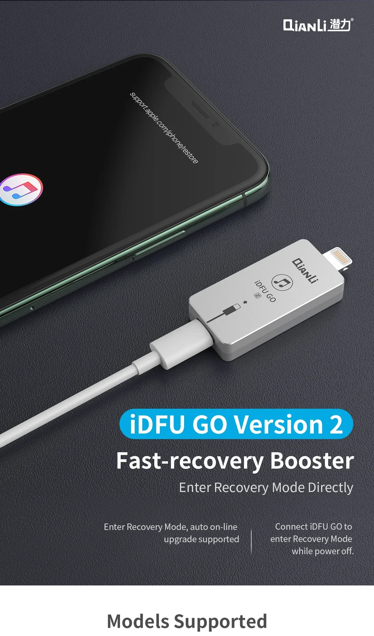 Imagem -02 - Qianli-idfu go Quick Startup Recovery Mode Idfu Fast-recovery Booster para Iphone 15 Series Ipad Restore Tool