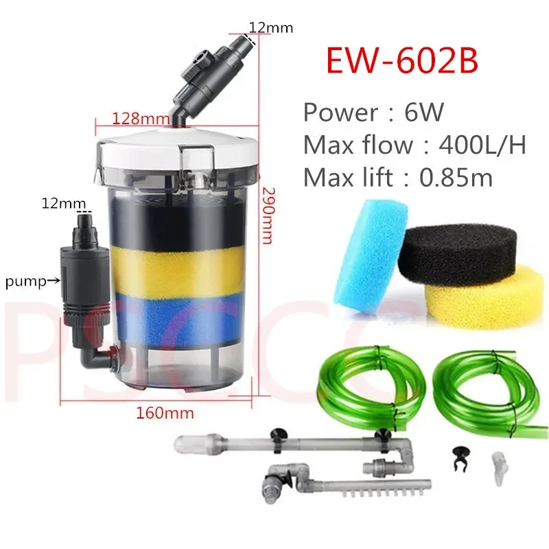 SUNSUN  HW-602B HW-603B Super Quiet 6W 400L/H Aquarium Fish Tank External Filter Canister Outer filtration system EW602B EW603B