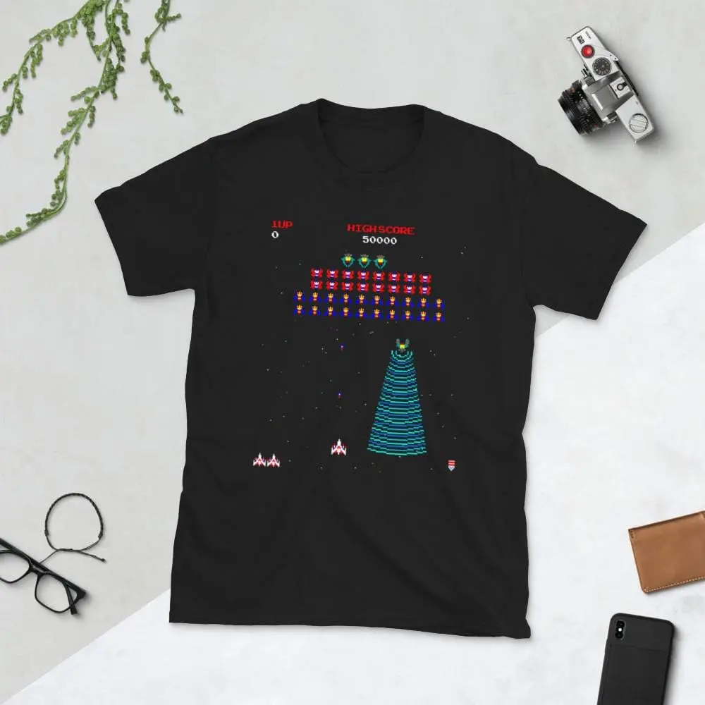 Mod.6 Arcade Galaga 1981 Space Invaders Video Game Juego Retro Vintage 80s Gaming Console Aliens 8-Bits Gamer T-Shirt