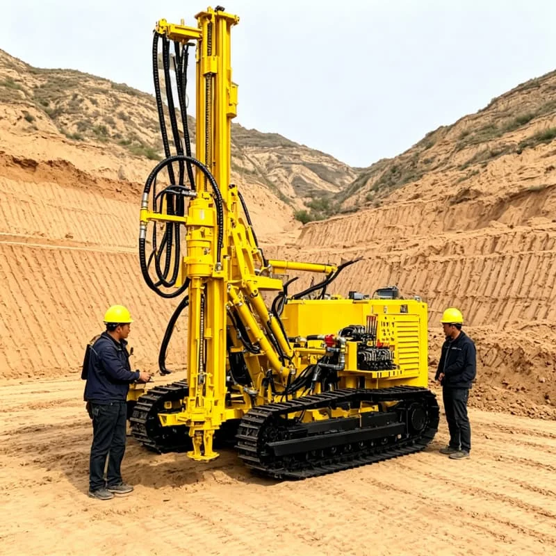 DTH Truck Rig Mobile Borehole Drilling Equipment Customized Crawler Chassis  Hard Rock Water Well Geotechnical Exploration Road