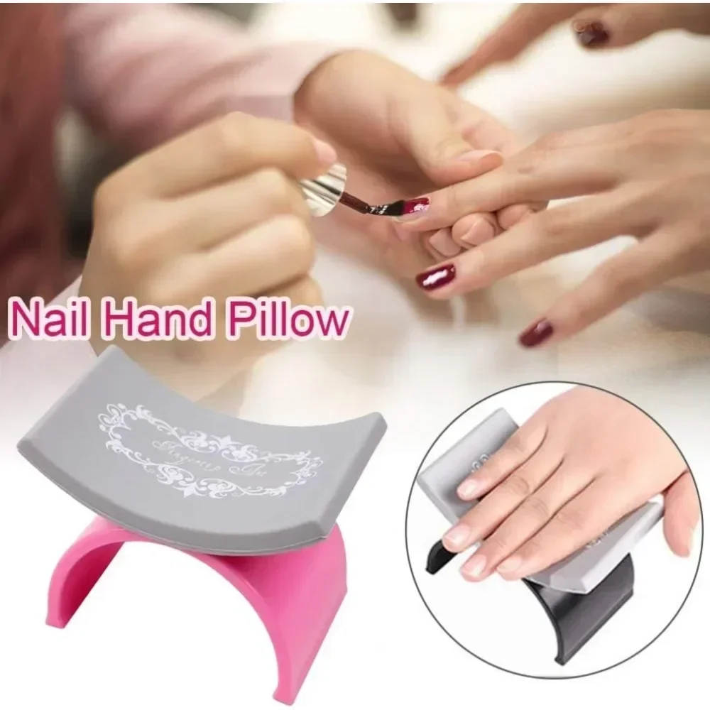 U-shaped Nail Art Hand Pillow Silicone Hand Arm Rest Holder Washable Soft Palm Rests Stand Salon Nail Art Tools Manicure Table