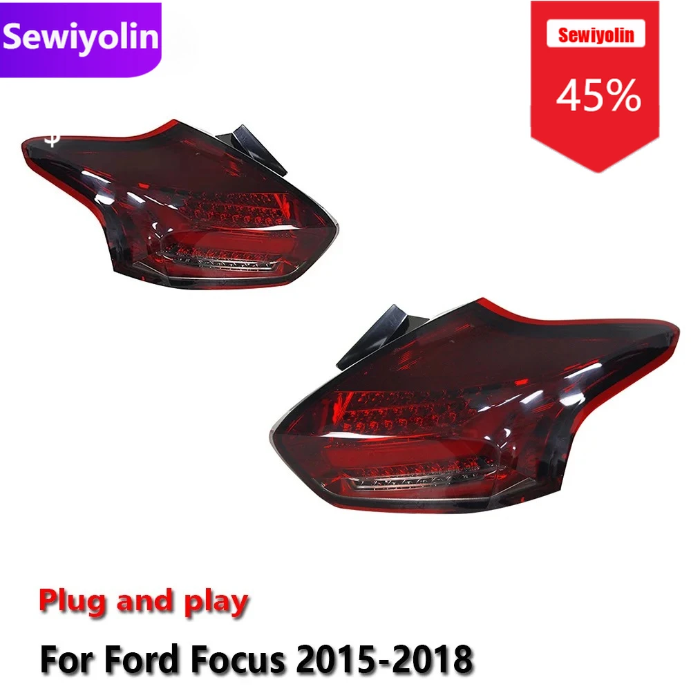 

Car DRL LED Tail Light Assemblies For Ford Focus 2015-2018 Auto Fog DRL Brake Turn Signal Lamp Plug And Play