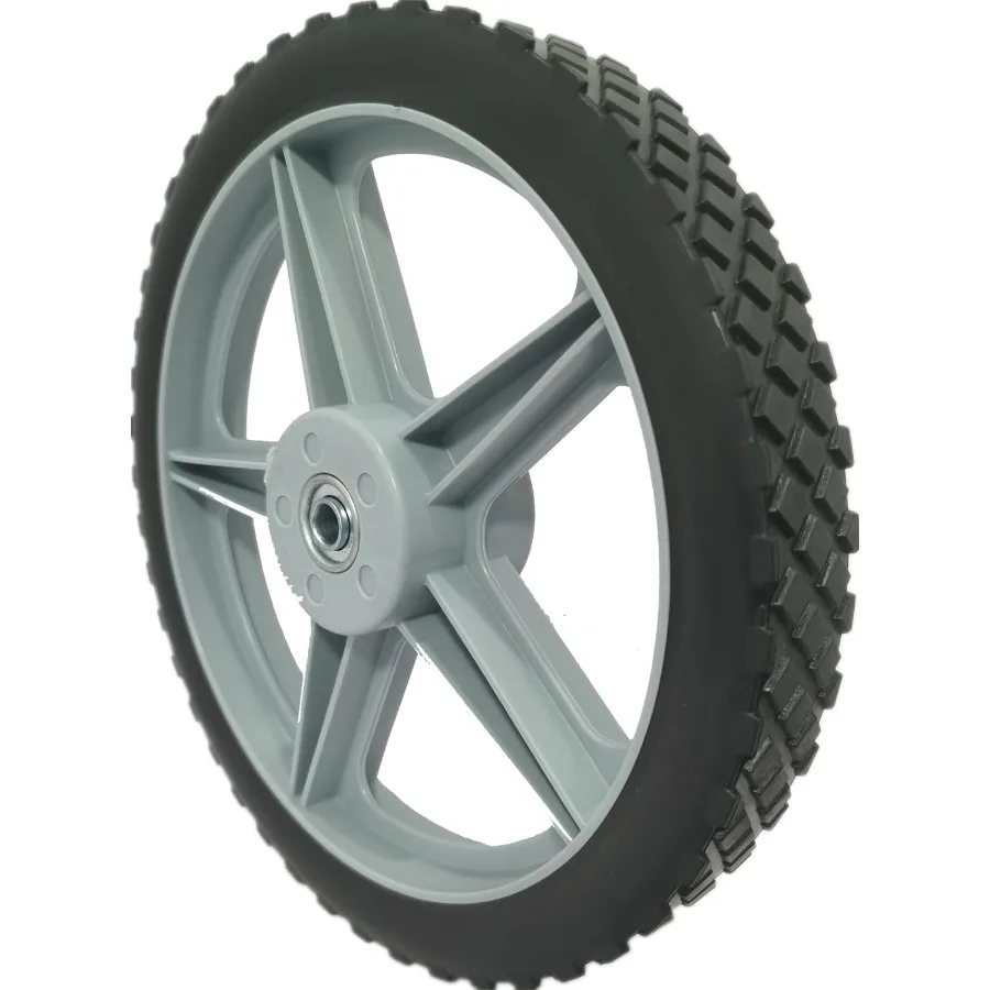 Universal 12 Inch Plastic Spoked Wheels and Tires 10 Pack - Super Durable Puncture-Proof Replacement Set for Lawn Mowers Hand T