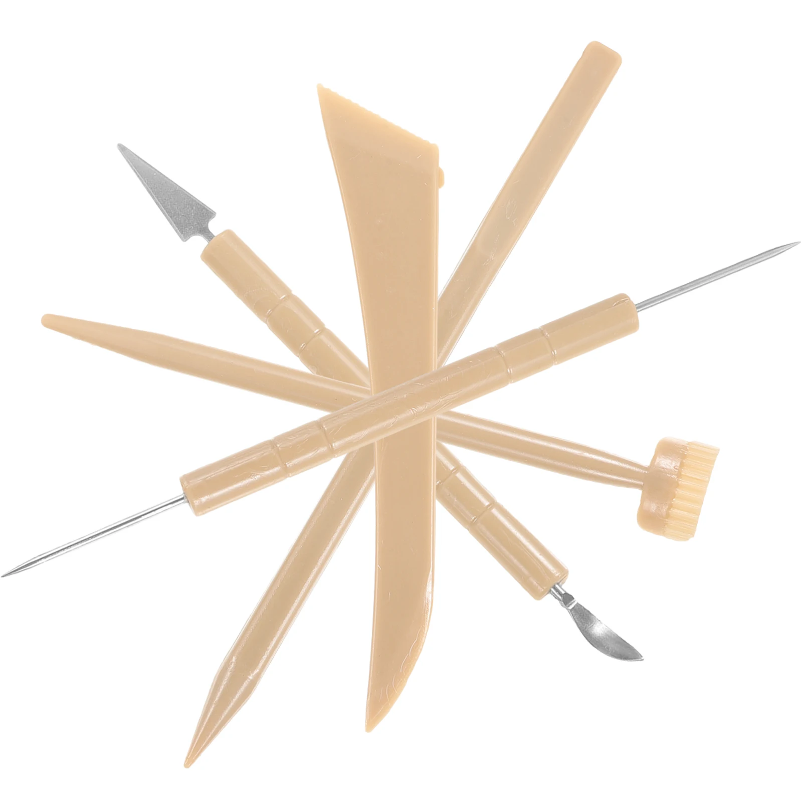 

Yellow Plastic Clay Tools Set for Kids Crafts DIY Reusable Pottery Tools Durable Easy Clean Smooth Safe Sculpting Shaping