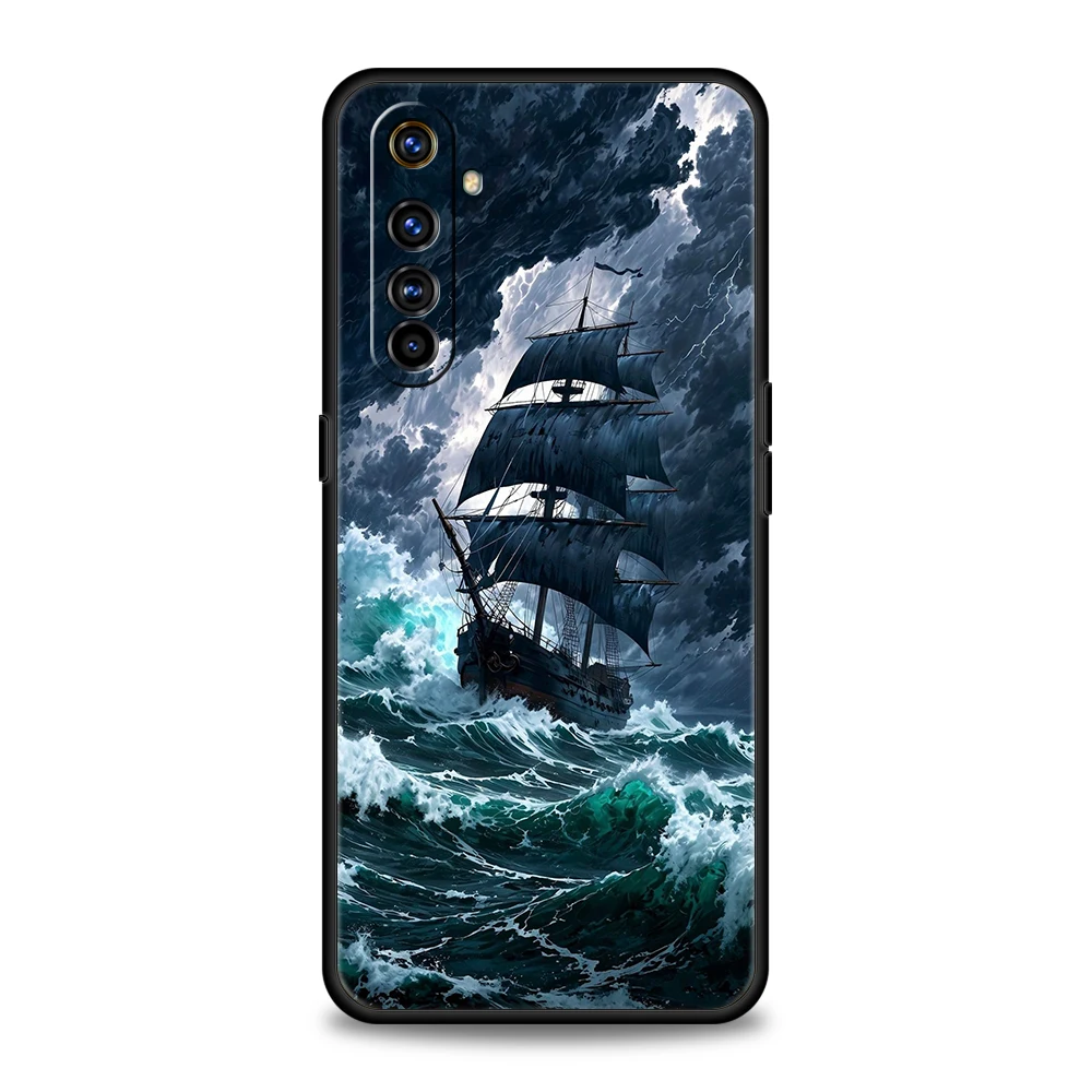 Phone Case For Oppo A17 A31 A54 A57 A78 A80 A98 Find X5 X6 Pro Reno 6 7 10 11 12 F Pro 5G Soft TPU Cover Sea Wave Fundas Capas #3