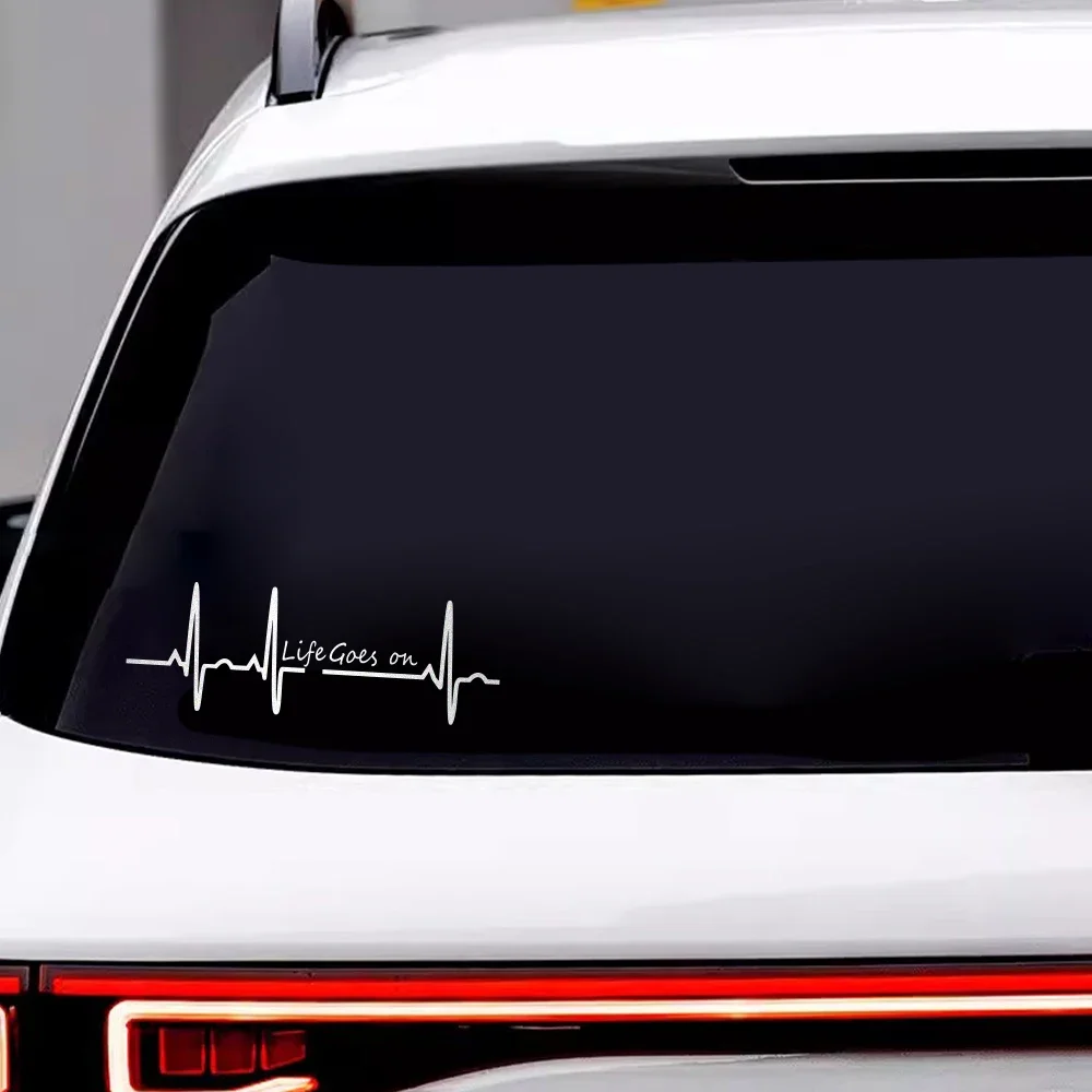 

Life Goes On Heart Beat Светоотражающие наклейки для автомобиля Heartbeat Мотоциклетная пленка для кузова Виниловые наклейки на окно Мотошлем Декор Аксессуары