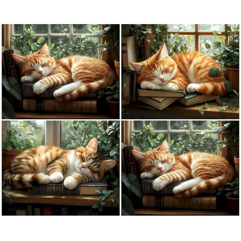 

GATYZTORY Picture Painting By Numbers For Adults Cat Animals Drawing Coloring By Numbers Handmade Acrylic Paint For Home Decor