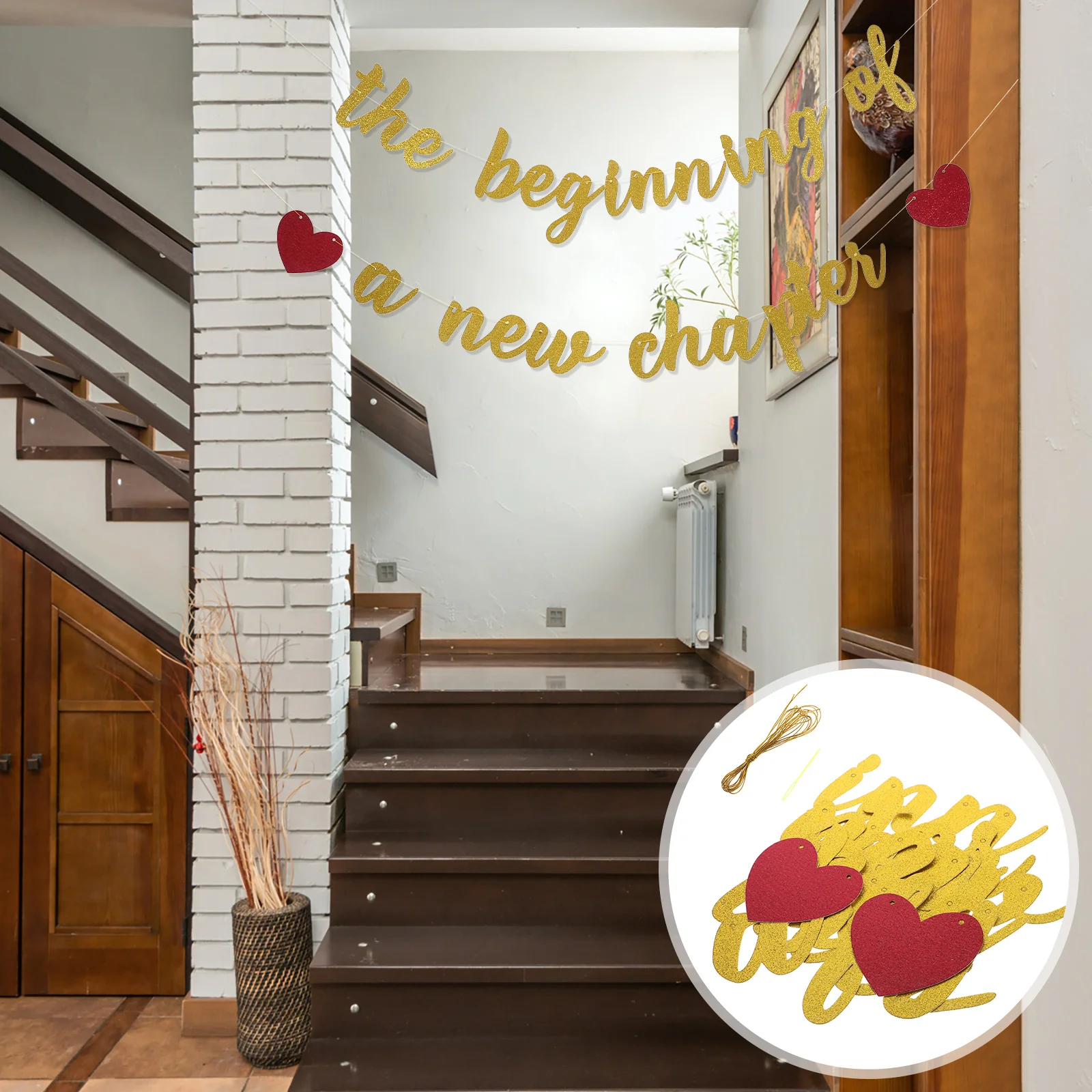 Pull The Flag Engagement Wedding Graduation Retirement Party Decoration (Gold) Baby Banner Decorations Paper Decorative