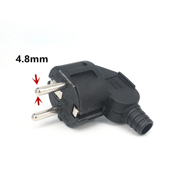 EU Plug Adapter 16A Male Replacement Adapter Outlet Rewireable Schuko Electeic Socket Euro Connector For Power Extension Cable