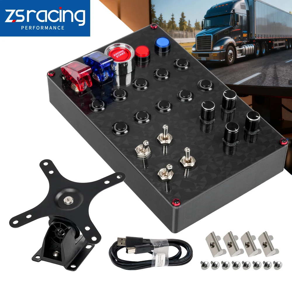 Sim Racing Game Central Control box With Fixture PC Racing Game Compatible Logitech/Fanatec/Thrustmaster/Simucube HB055