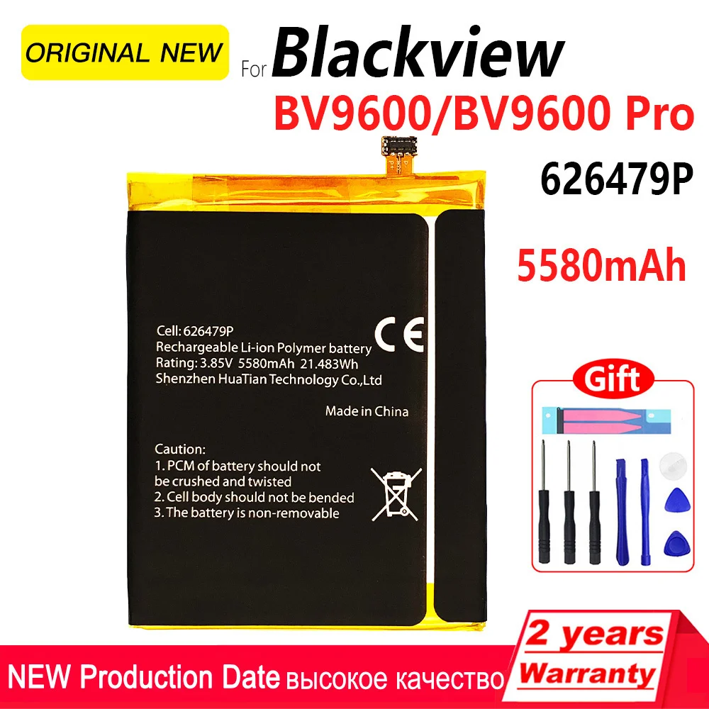 

Original 5580mAh 6264749P Phone Battery For Blackview BV9600 Pro V9600E BV9600 High quality Batteries With Tools+Tracking Number