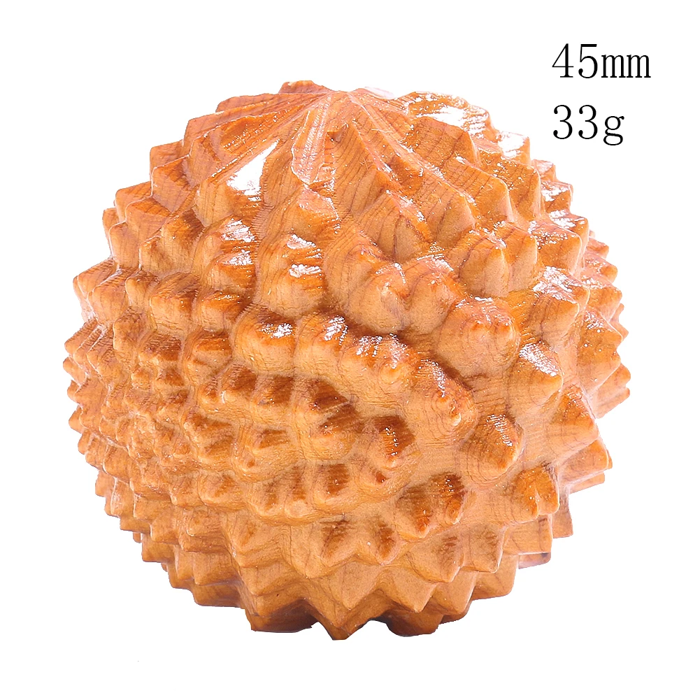 

Cliff Cypress Carved Durian Handle Fitness ball Play Trinkets Home Tabletop Decor Display Yoga Acupoint Massage