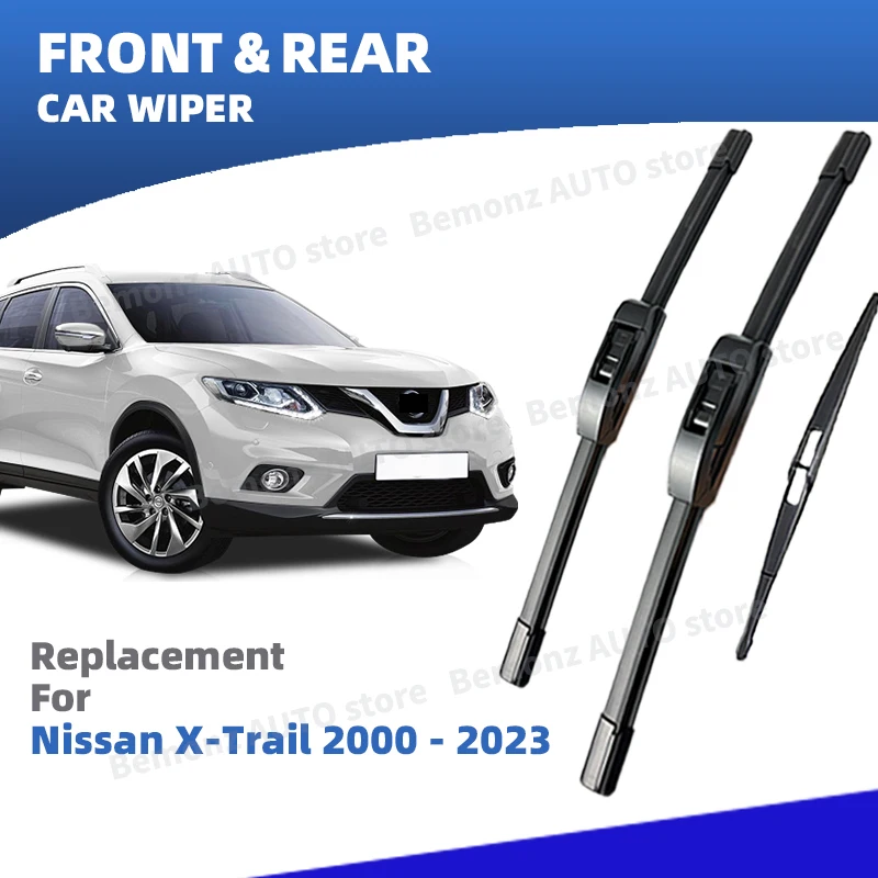 LHD Vorne Hinten Scheibenwischerblätter Für Nissan X-Trail T30 T31 T32 T33 2000 - 2023 3pc Windschutzscheibe Pinsel Zubehör 2021