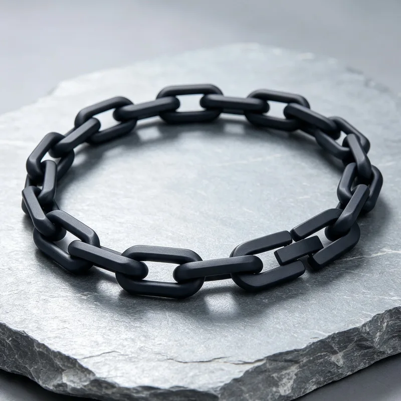 Kalen 8 mm Edelstahl-Armband mit Büroklammerkette für Herren, poliert, matt, ovale Glieder, Armband, Biker-Party-Schmuck, Geschenk für Damen – Detail 9