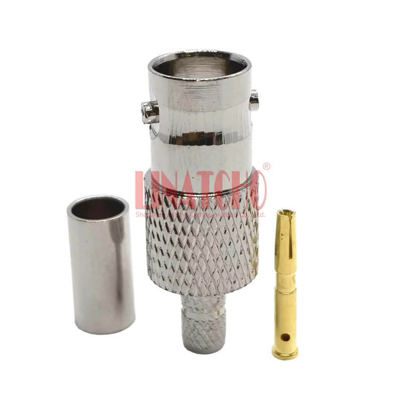 10PCS RG142 LMR195 RG58U 50-3 3D-FB Coaxial Cable Crimp BNC Female Audio Jack Connector
