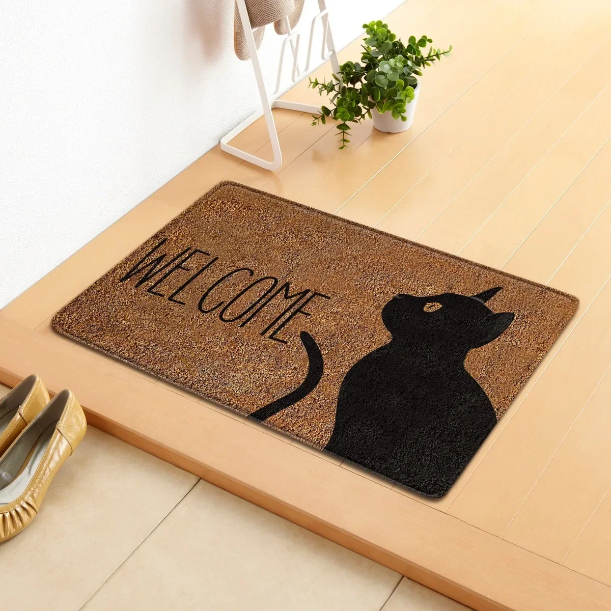 Door Mat  Carpet  Cat Silhouette  Anti Slip Carpet Living Room Bedroom Sofa Entrance Anti Slip Foot Mat Home Decoration