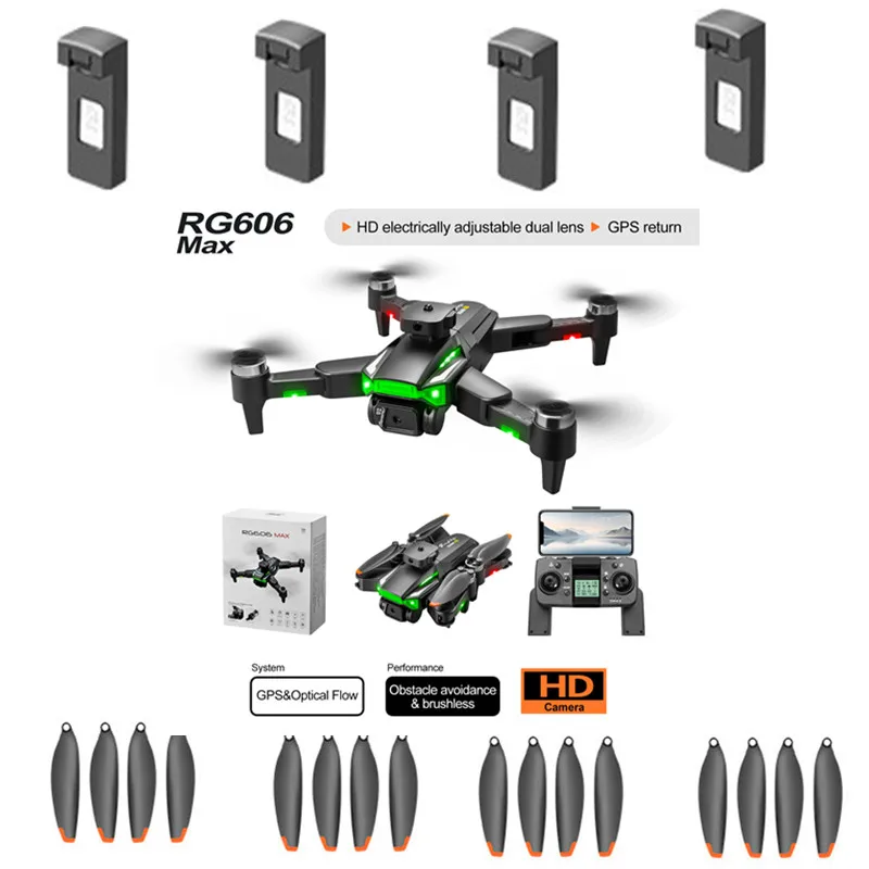 RG606 MAX Drone Battery 3.7V 2000MAH Battery Propeller RG606 MAX RC Drone Original Accessories RG606MAX RC Dron battery Blades