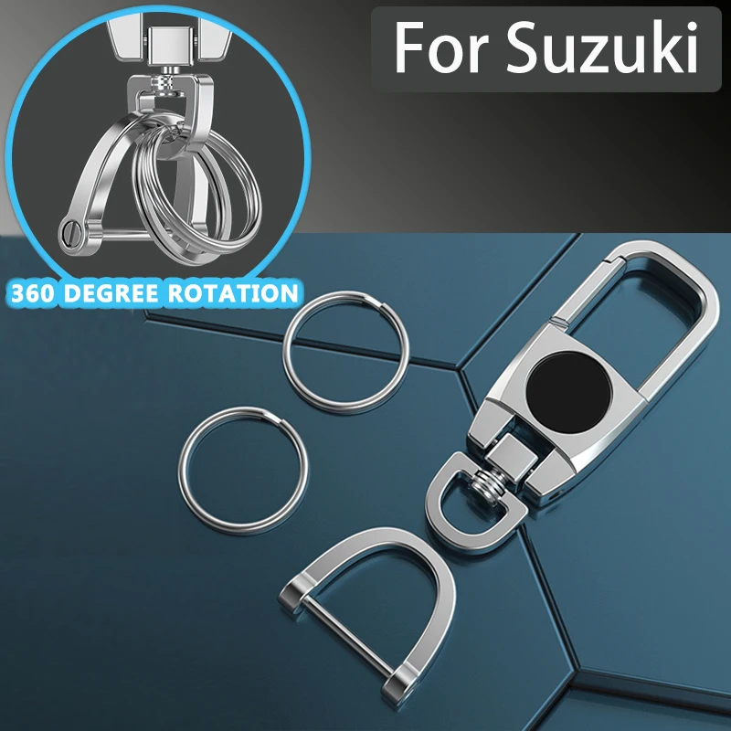 Metal Key Chain Key Ring Silver Color Metal Inlay Keychain for Classic Men Car Key Chain For Suzuki Swift Vitara Jimny SX4 Alto