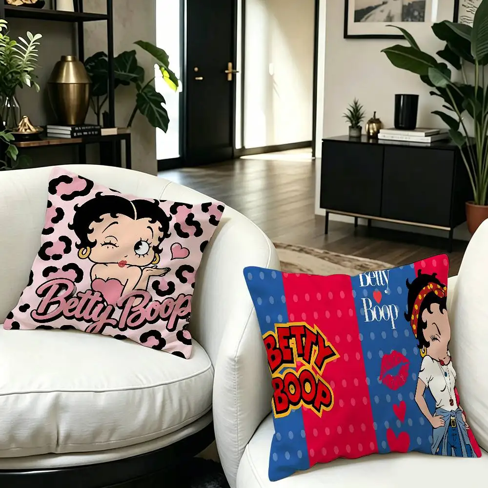 B-Betty Girl B-Boops Cushion Cover Car Throw Pillow Case For Sofa Car Christmas Gift 40x40cm 45x45cm