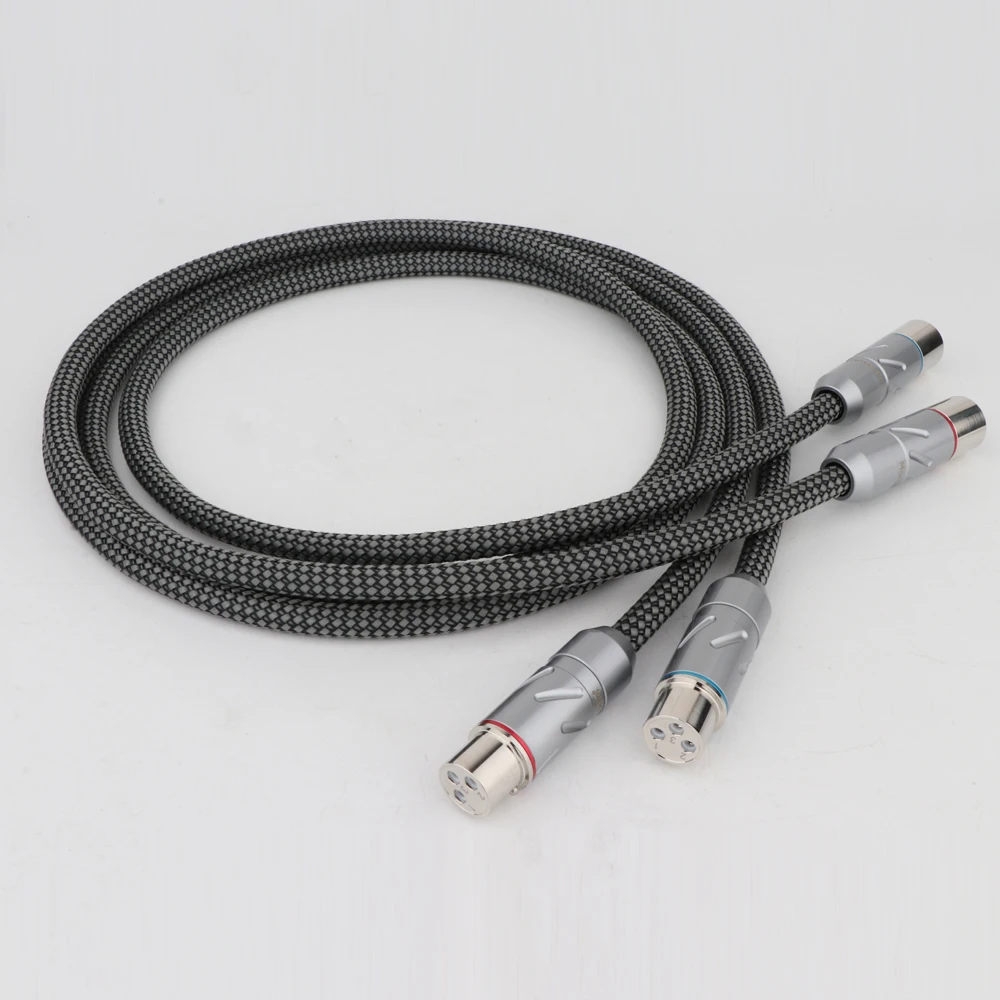 HIFI  A202X7R 99.998% OFC Copper Silver Plated Balanced Interconnect XLR Cable Pure Copper Rhodium Plated XLR Connectors