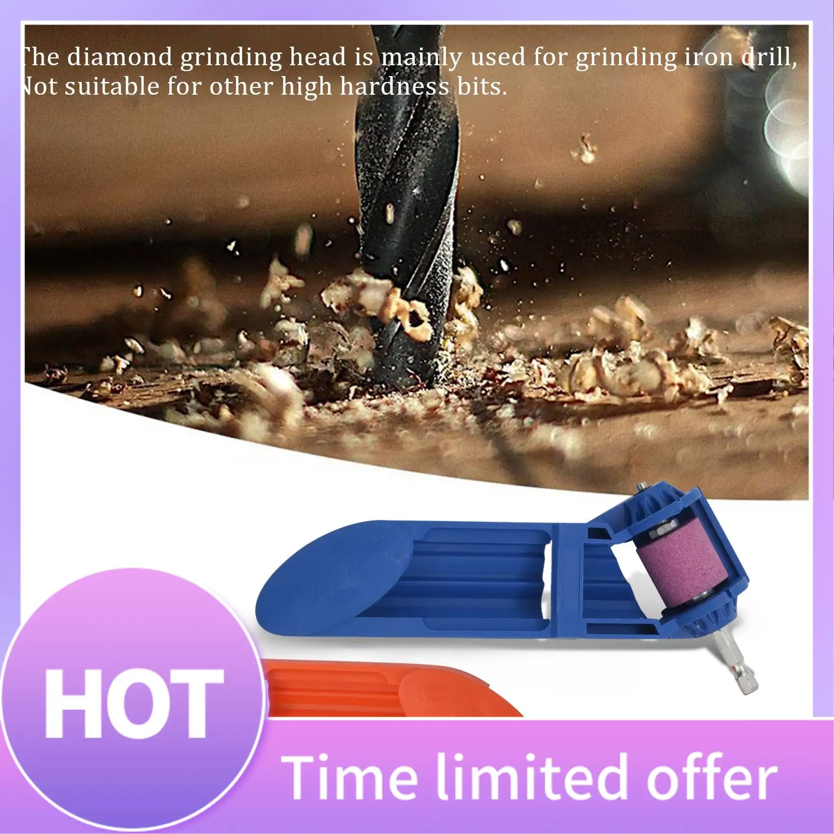 

B69C 2 Set Drill Bit Sharpener Portable Diamond Drill Bit Sharpening Tool Corundum Grinding Wheel For Iron-Based Drill Bits
