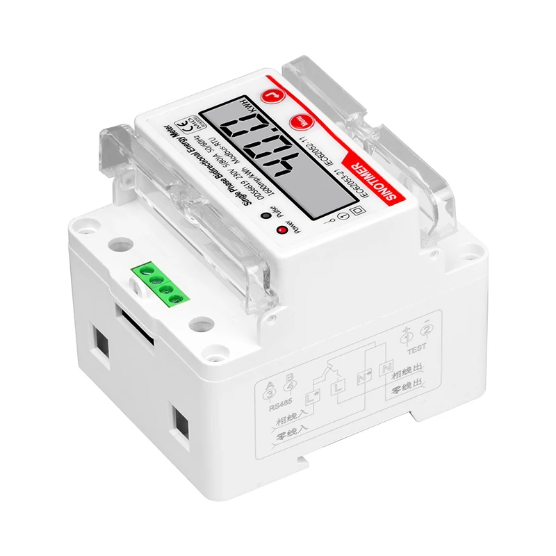 Top Quality Single Phase AC 230V 60A Electricity Energy Meter KWH RS485 Modbus RTU Communication Pulse Output Power Consumption