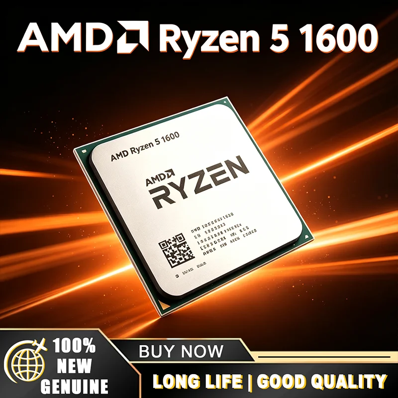 100% Brand New AMD Ryzen 5 1600 R5 1600 CPU Processor YD1600BBM6IAE Socket AM4 3.2 GHz Six-Core Twelve-Thread 65W Hot Sale