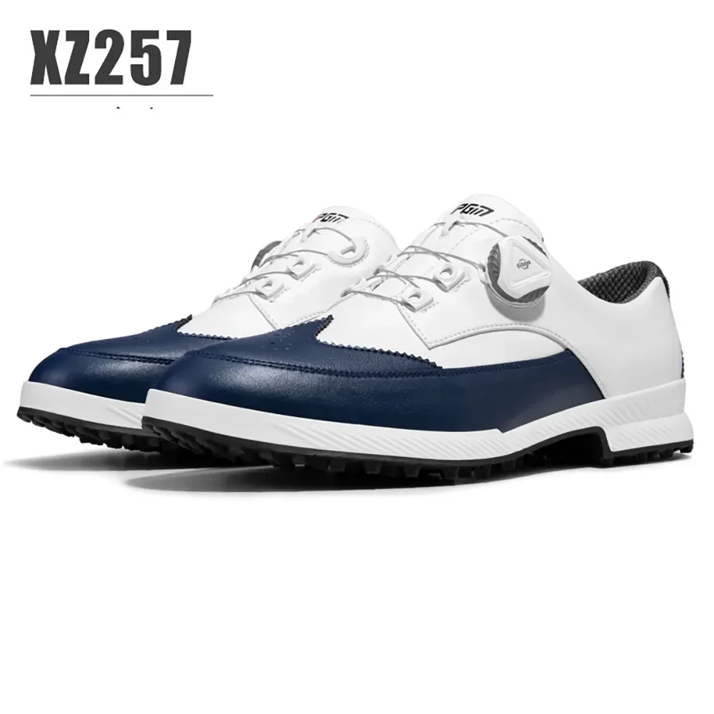 PGM-zapatos de Golf para hombre, cordones antideslizantes, impermeables, transpirables, XZ257