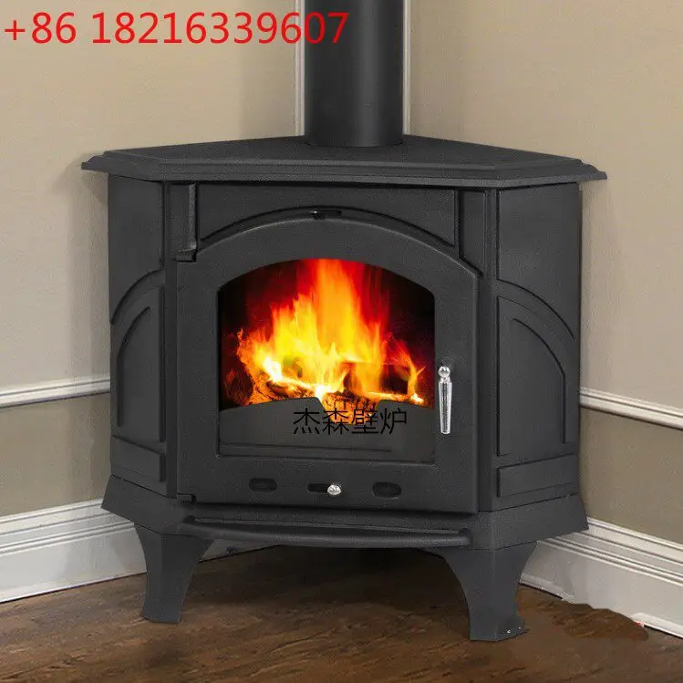 

Независимая настоящая печь в европейском стиле, бытовая чугунная угловая дровяная угловая печь, вилла