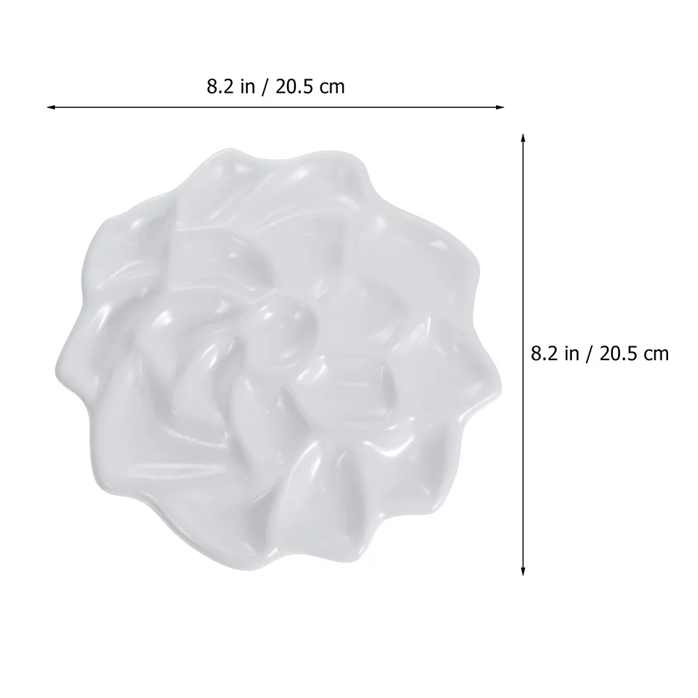 2Pcs Color Mixing Tray Imitation Ceramic Pigment Plate Lightweight Portable Painting Palette for Watercolor Oil Acrylic Drawing