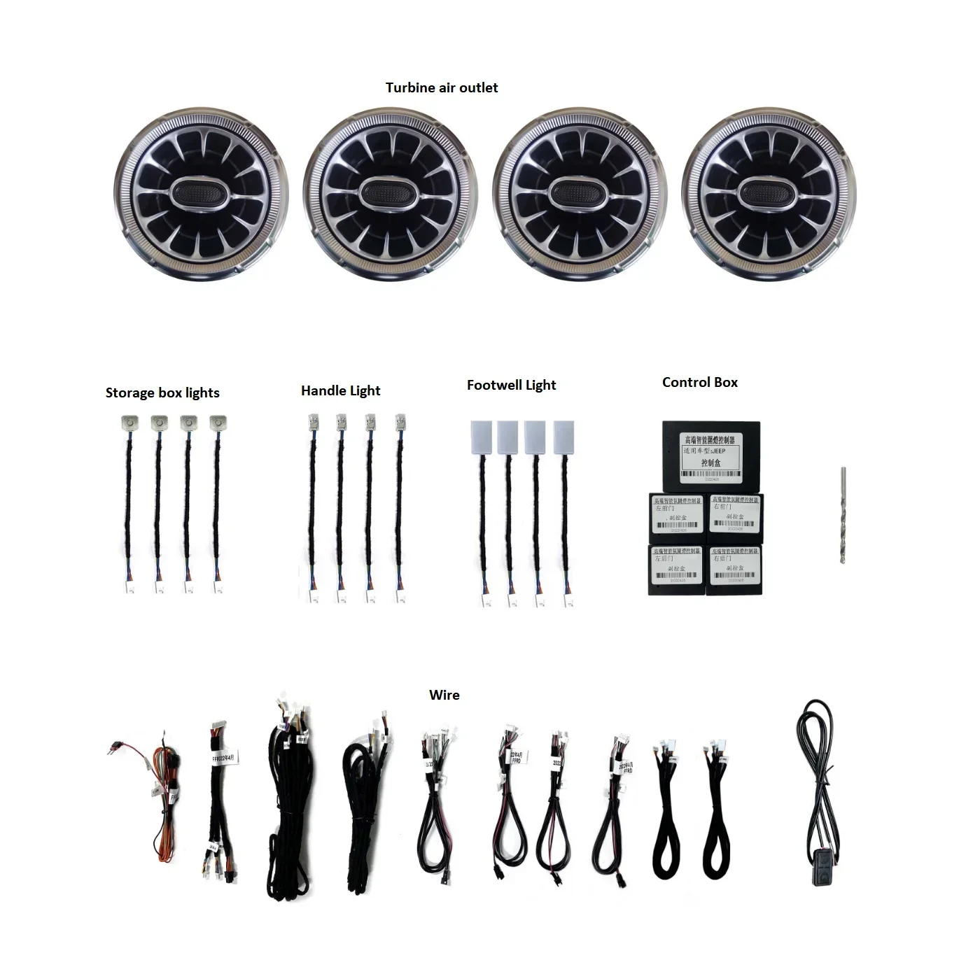 

car ambient light For JEEP Wagoneer 2014-2017 air outlet turbine