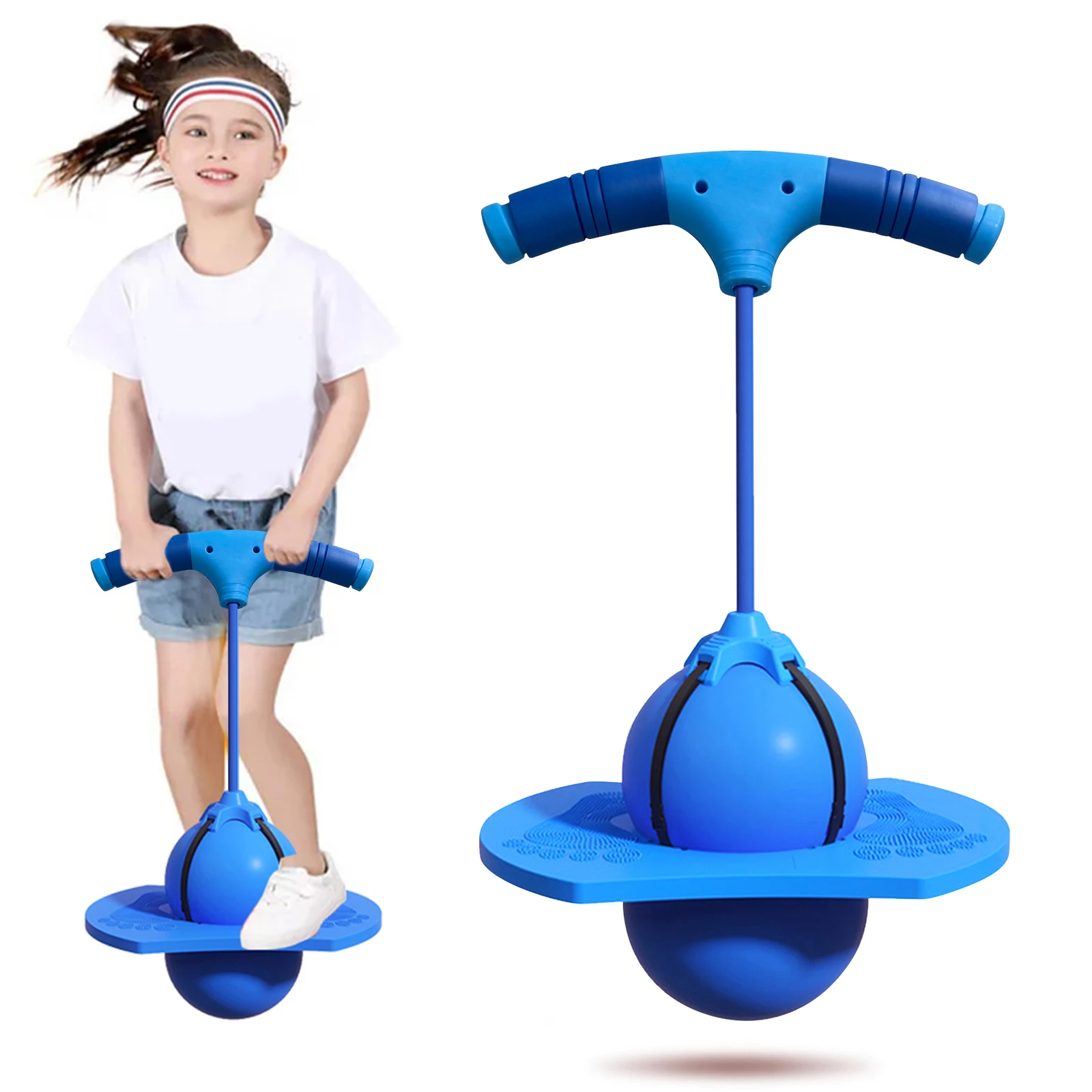 Kids Outdoor Jumping Toys - Bounce Jump Trick Board with Handle