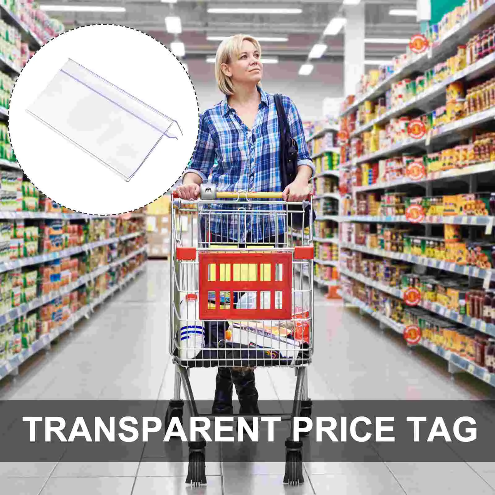 30 Pcs Price Tag Transparent Display Holder Label Goods Shelf Shop Clear Retail Supermarket