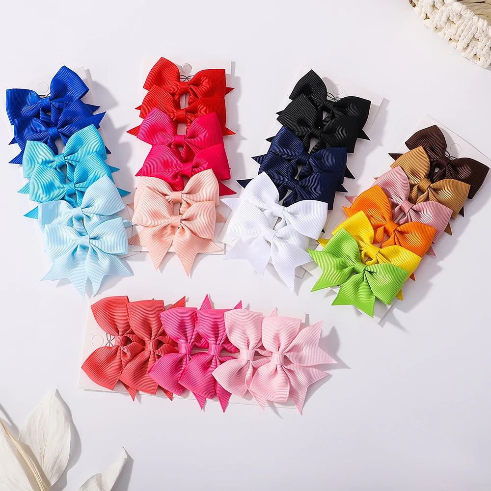 

6Pcs/Set Baby Girls Bow Hair Clips Boutique Hairpin Children Kids Newborn Handmade Headwear Hairbin Gift Hair Accessories Gifts