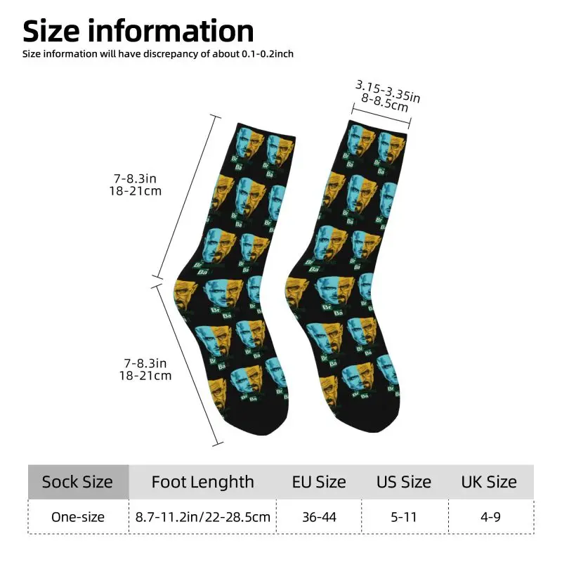 Custom Fashion Printed Breaking Bad Socks for Men Women Stretchy Summer Autumn Winter TV Show Crew Socks view 3