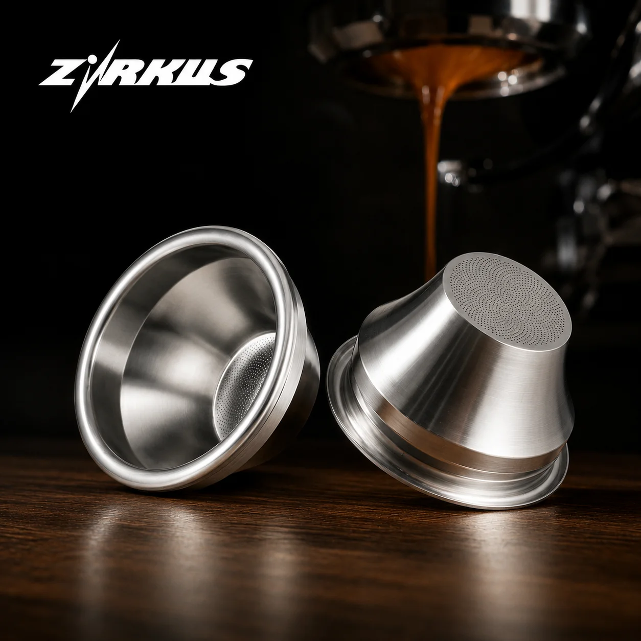 ZIRKUS 24g Espresso Portafilter Filter Basket Variable Diameter Precision High Extraction for 58mm Bottomless Portafilter