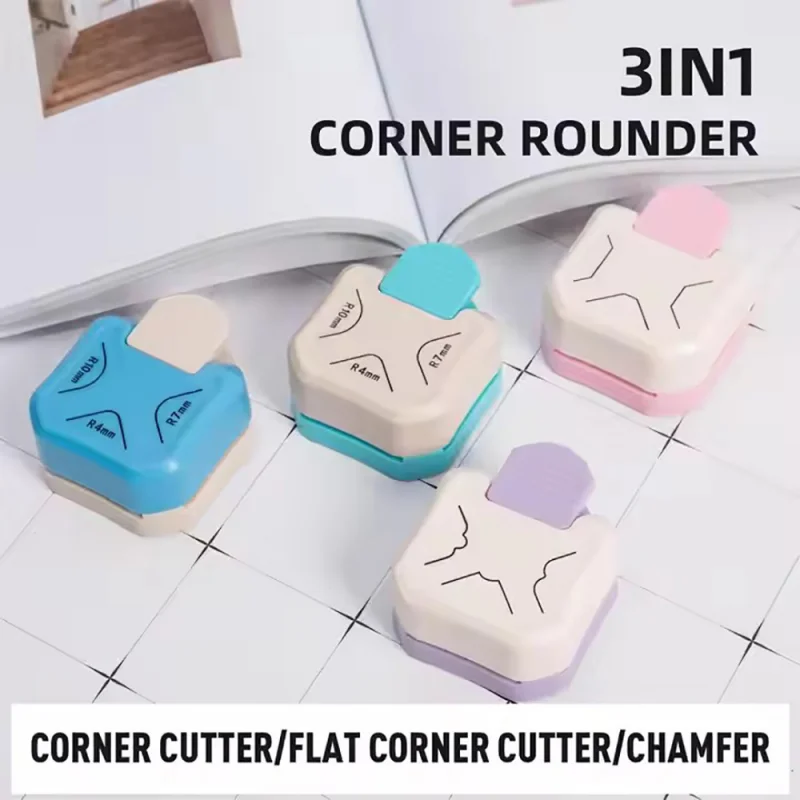 3 In1 الزاوية مستدير لكمة R4mm/7 مللي متر/10 مللي متر ورقة الزاوية القاطع المتقلب DIY بطاقة ، صفح ، سكرابوكينغ أدوات الرسم اللوازم المكتبية #1